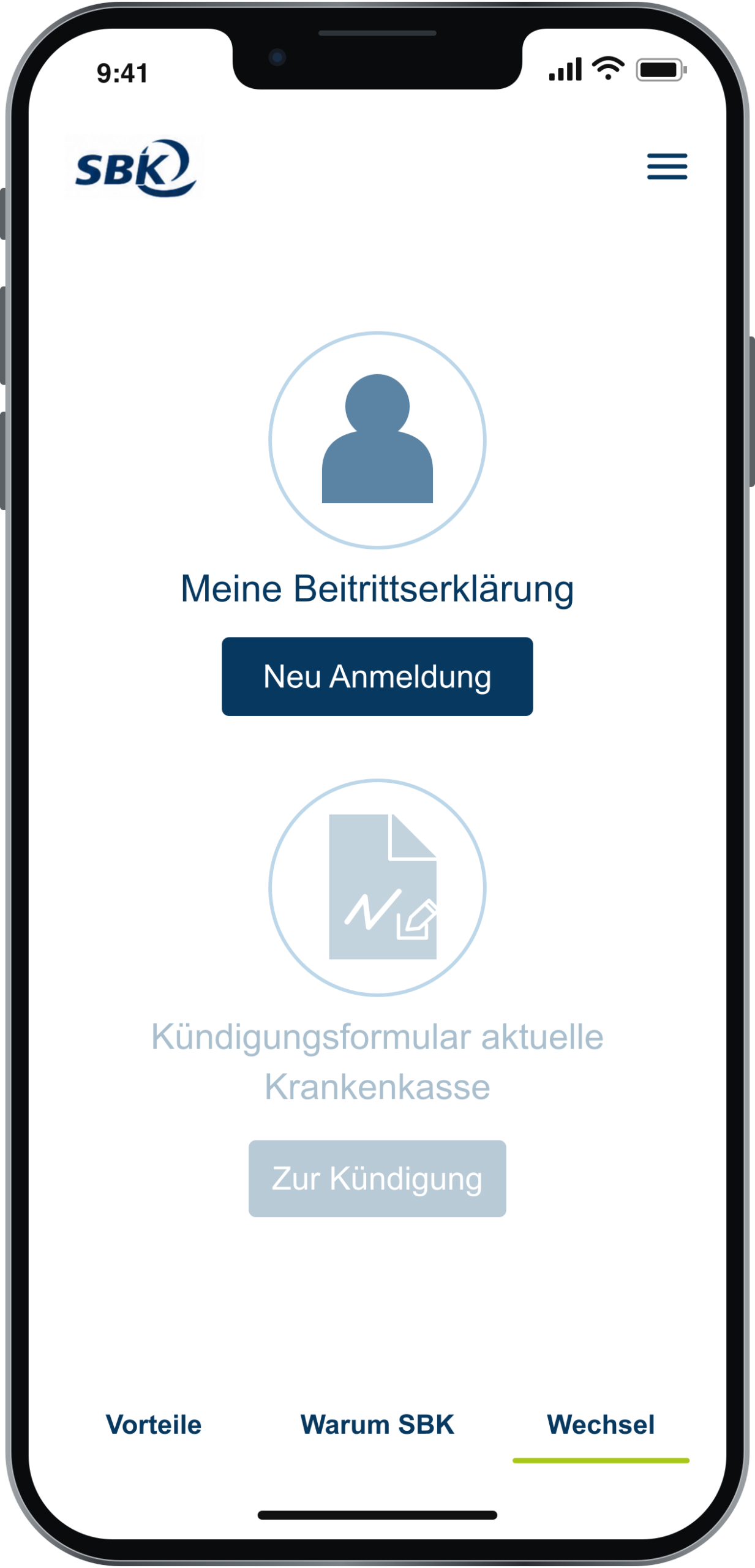 SBK — Meine Beitrittserklärung, iPhone 13 Pro